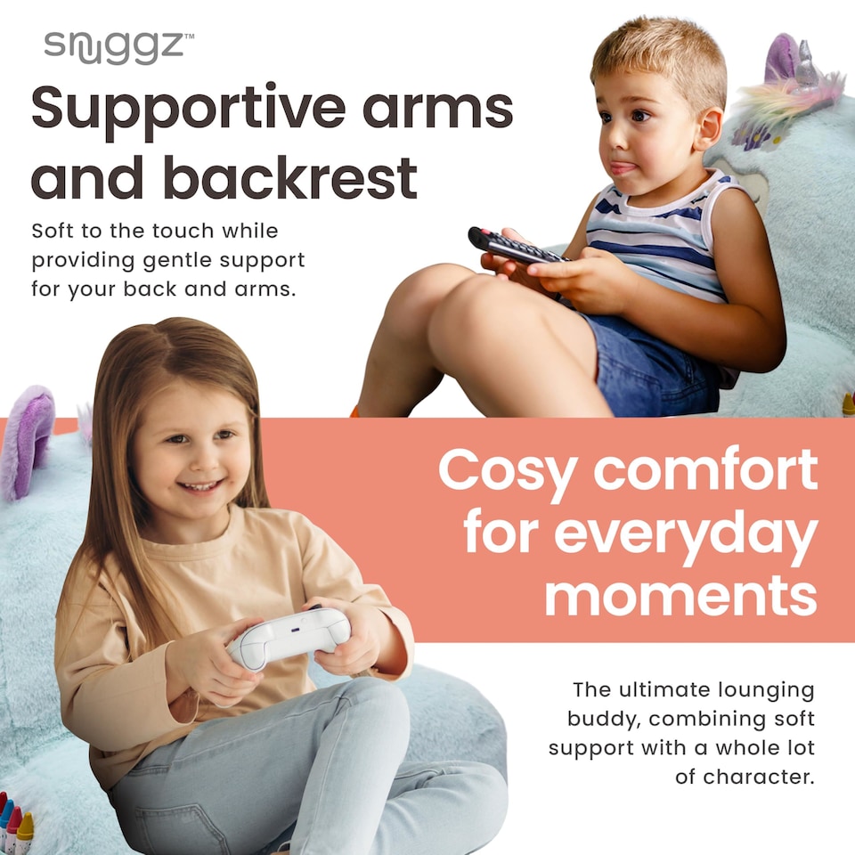 image 1 of Snuggz Llama Unicorn Cuddle Cushion with Side Pocket with Carry Handle 3D Novelty Design Back Support Soft Cosy Bed Pillow - 59 x 36 x 34 cm