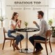 image 4 of HOMCOM Round Bar Table, Dining Table with Tempered Glass Top and Steel Frame
