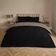 image 1 of OHS Luxury Teddy Fleece Reversible Duvet Cover and Pillowcase Bedding Set Multi | Black/Natural | King