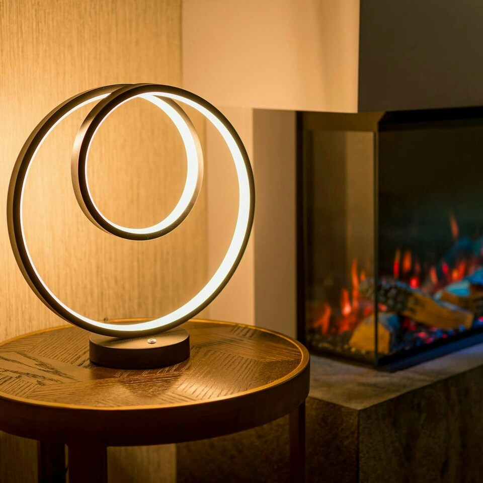 image 1 of ValueLights Infinity Black Loop Integrated LED Table Lamp