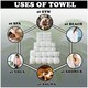 image 5 of VELVETIO 8 Piece Towel Bale Set Boston Shiny Stripe Pattern - 100% Cotton, 450 GSM Pink | Blush Pink