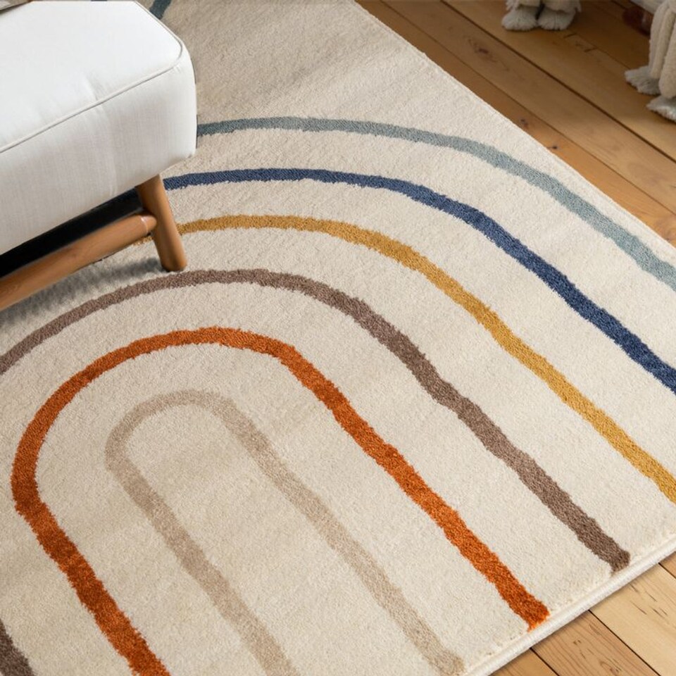 image 1 of The Rugs Adventures Kids Rainbow Polypropylene Short Pile Floor Rug and Runner