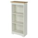 image 1 of Colorado Low Narrow Bookcase - MDF/MDP - 44 x 21.5 x 100 cm - Soft White/Oak White