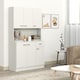 image 7 of HOMCOM 180cm Tall Kitchen Cupboard, Freestanding Kitchen Storage Cabinet with 6 Doors, Drawer, Adjustable Shelves and Open Countertop for Dining Room, Cream White | Cream | Cream