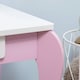 image 6 of ZONEKIZ Kids Dressing Table Set, Kids Vanity Set w/ Drawer - Pink Pink | White