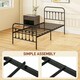 image 9 of HOMCOM 3ft Metal Single Platform Bed Frame w/ Underbed Storage Headboard Black