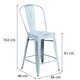 image 3 of Blake 24" Industrial Style Bar Stool Chair, Pale Blue - Set of 4 - Modern Metal Counter Height Blue