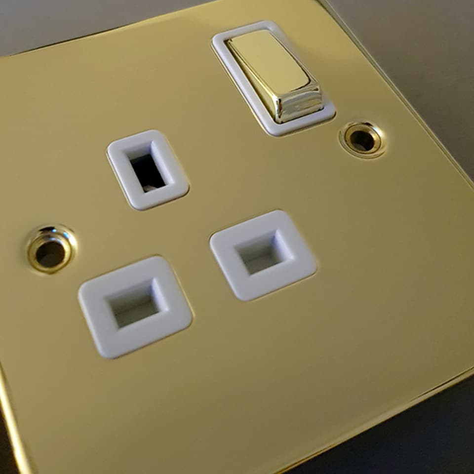 image 1 of SE HOME Polished Brass Master Telephone Single Socket | Gold | Polished Brass