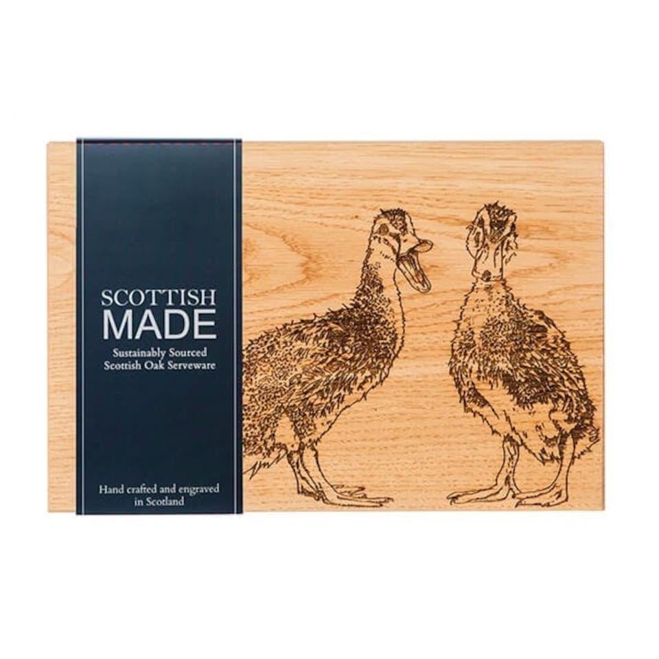 image 1 of The Just Slate Company Quacking Ducks 30cm Oak Serving Board