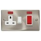 image 1 of SE HOME Satin / Brushed Chrome Cooker Control 45A With 13A Switched Plug Socket & 2 Neons White | Satin Chrome