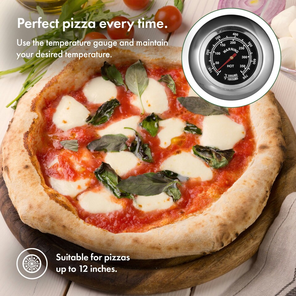 image 1 of VonHaus Pizza Oven for Outdoor BBQ with Pizza Stone