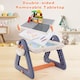 image 3 of COSTWAY 2-in-1 Kids Art Table & Easel with Desktop