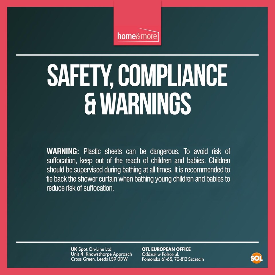 image 1 of Clear Shower Curtain 180x180cm with 12 Hooks Waterproof Plastic Bath Liner with Rust Proof Grommets Anti Mould and Easy to Install