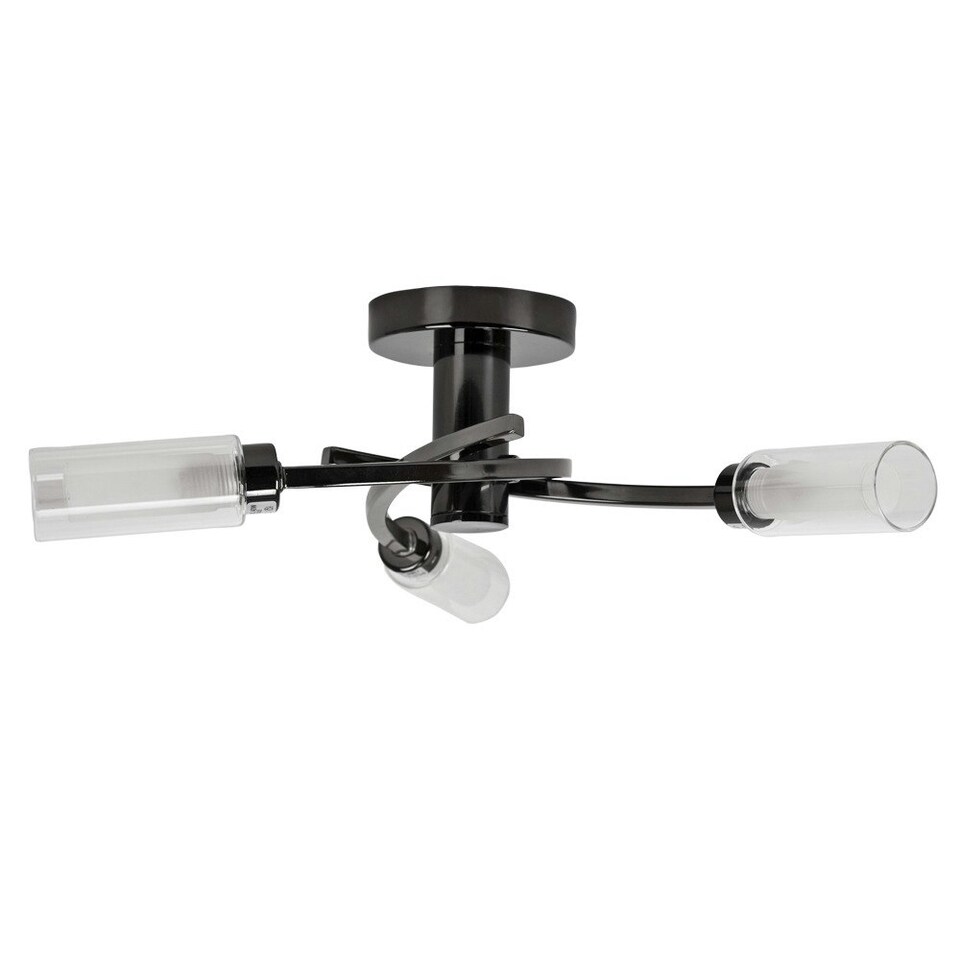 image 1 of ValueLights Claudia 3 Way Black Ceiling Bar Light