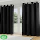 image 1 of Supersoft Black Curtains 46 x 54 inch (117 x 137 cm) Room Darkening Eyelet Thermal Noise Reducing Curtains for Bedroom and Living Room