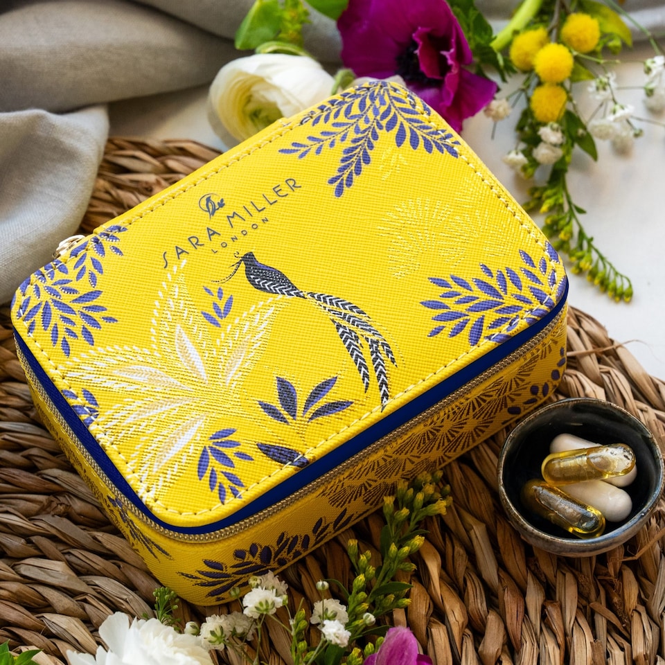 image 1 of Portico Designs Sara Miller Birthday Wellness/ Vitamin Organiser & Shaped Compact Mirror Set