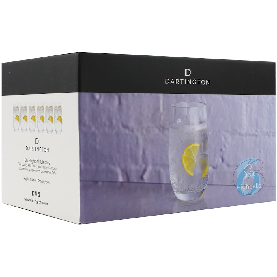 image 1 of Dartington Crystal Highball Glasses 500ml Set Of Six