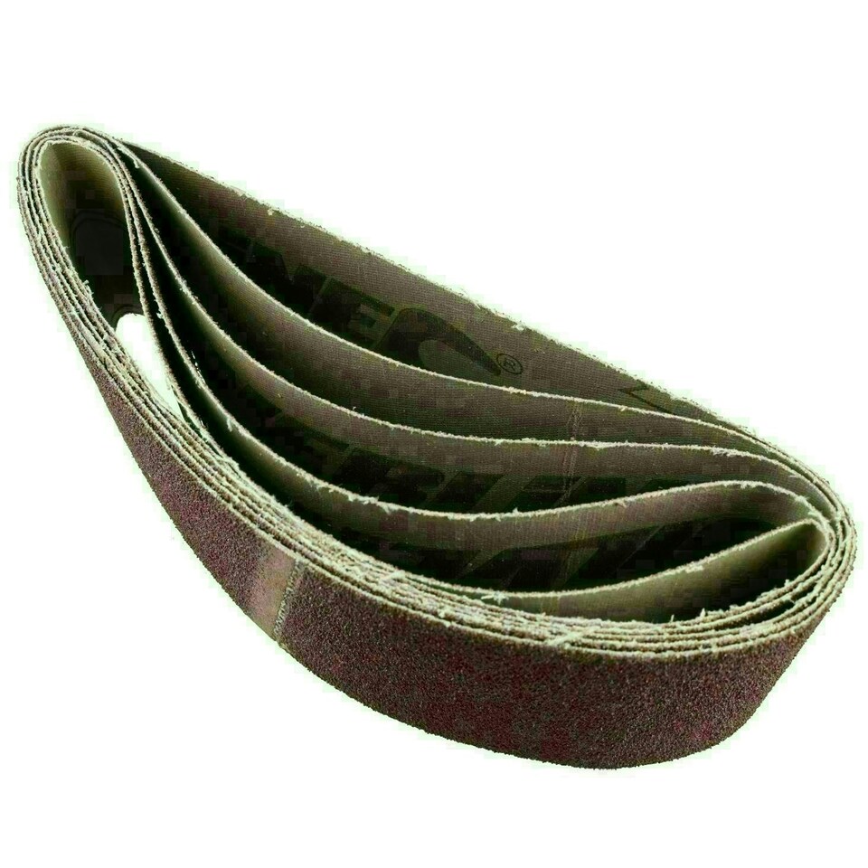 image 1 of Belt Power Finger File Sander Abrasive Sanding Belts 400mm x 60mm 80 Grit 5 PK