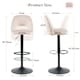 image 9 of SONARA Set of 1 Adjustable Velvet Upholstered Breakfast Bar Stools | White