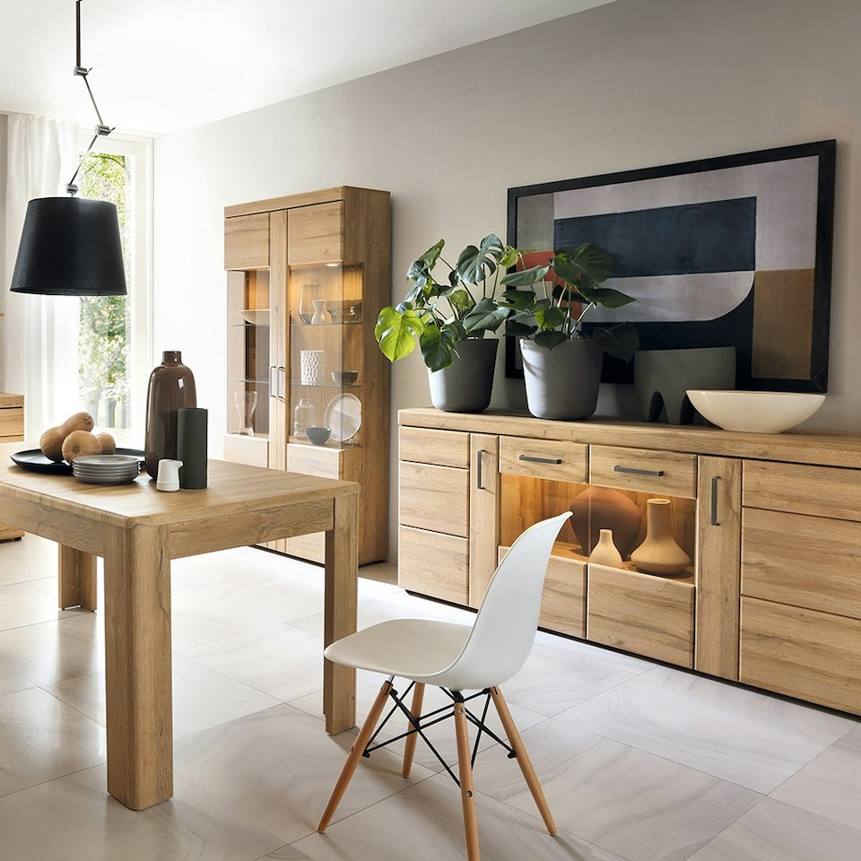 image 1 of Cortina 4 Door Wide Glazed Sideboard in Grandson Oak