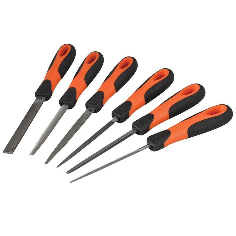 Bahco 1-476 Ergo File Set 6 Piece 100mm (4in) - Multi Colour - One Size