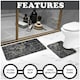 image 3 of VELVETIO Glitter Bath Mat Set Non Slip Water Absorbent Toilet Rugs Grey
