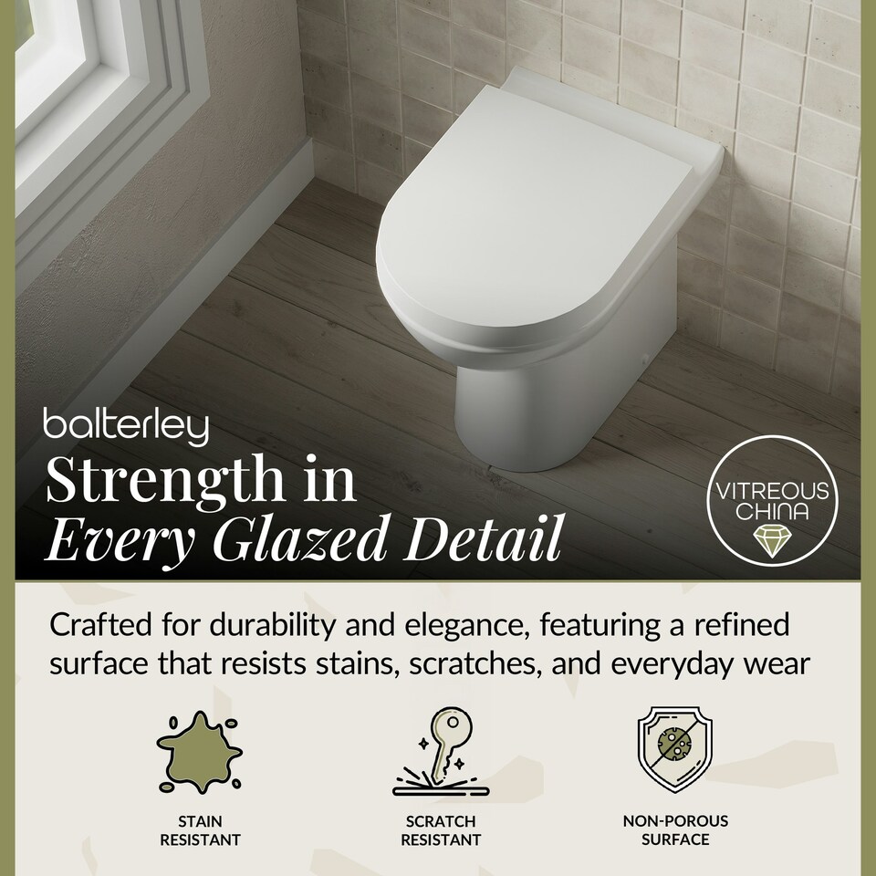 image 1 of Comfort Height Back To Wall Toilet Pan   - 440mm x 370mm x 530mm