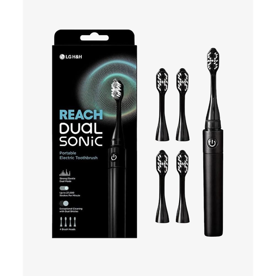 image 1 of LG Reach Dual Sonic Toothbrush includes 4 Toothbrush Heads 27000 VPM Black