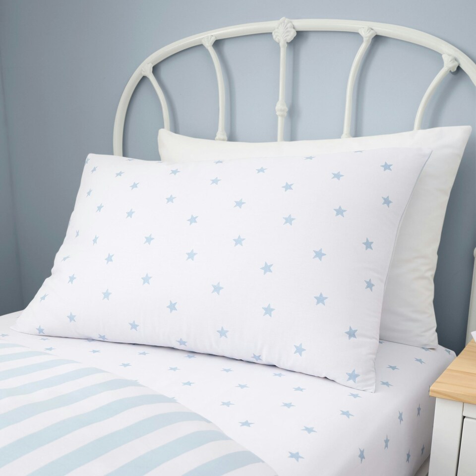 image 1 of Bianca Mini Star & Stripes Reversible Cotton Duvet Cover Set Blue | Blue | Toddler