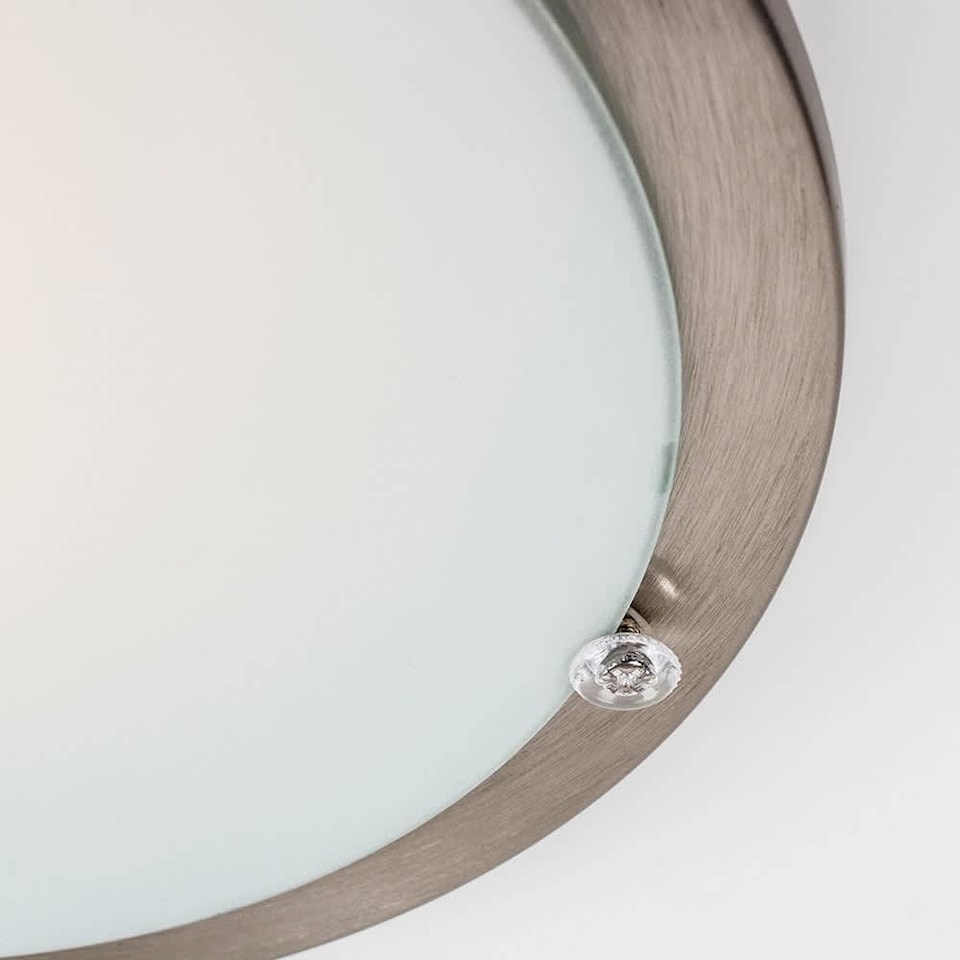 image 1 of ValueLights Cymbal Round Flush Silver Ceiling Light