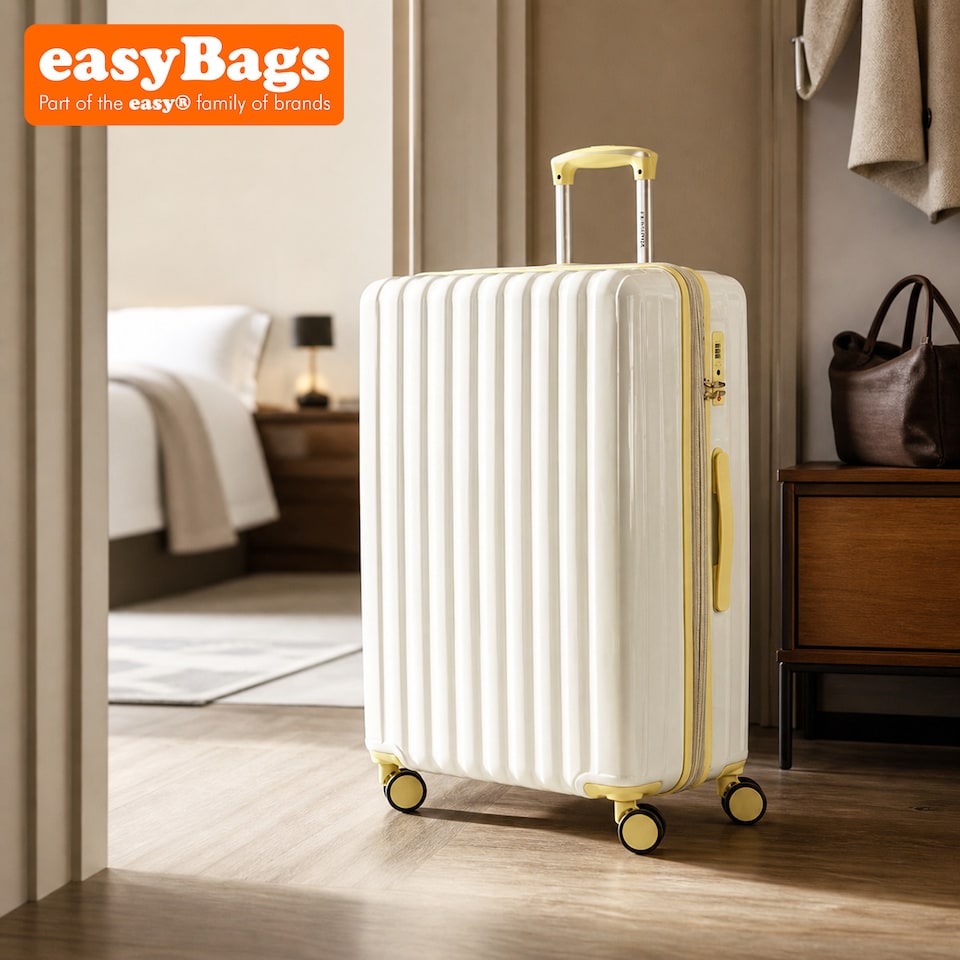 image 1 of Fergana 28 Inch Cabin Carry On Polycarbonate Hard Shell Suitcase Lightweight Spinner Luggage TSA Lock White