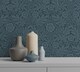 image 4 of Crown M1745 Camille Damask Wallpaper, Navy