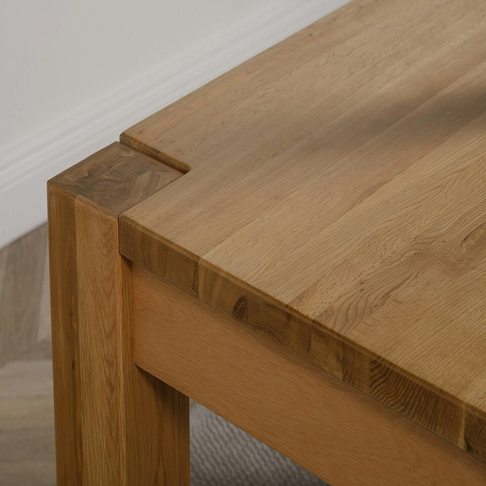 image 1 of Kuba Large Oak Dining Table with 8 Lola Burgundy Leather Chairs Red