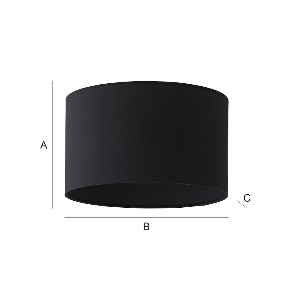 image 1 of ValueLights Reni Black Fabric Small Drum Shade | Black