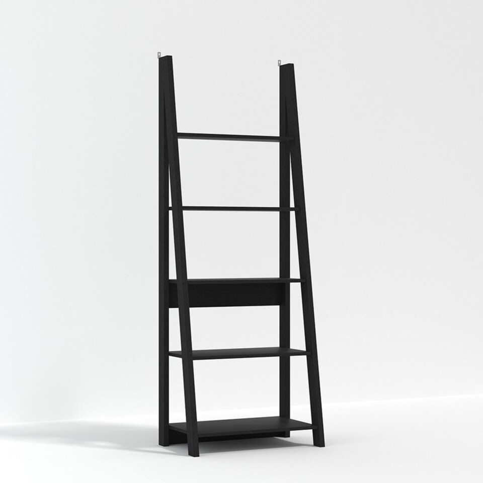 image 1 of Tiva Ladder Bookcase - MDF - L38.6 x W64 x H175.4 cm - Black Black