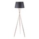 image 2 of First Choice Lighting Pair Copper Tripod Floor Lamp with Black Fabric Shade Copper | Black