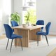 image 2 of HOMCOM Modern Style Kitchen Chairs Set of 4 with Velvet Upholstered, Dark Blue