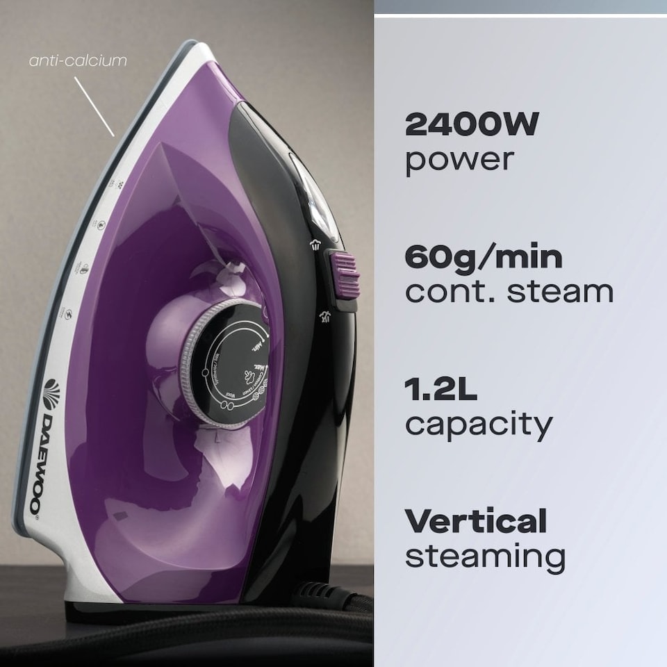 image 1 of Daewoo 2400W Electric Steam Generator Iron 1.2 Litre Station with Ceramic Soleplate