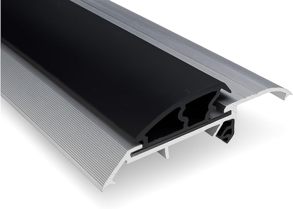 image 1 of Exitex Threshex Aluminium Door Threshold Draught Excluder Cill, 933mm, Weatherbar Strip | Silver
