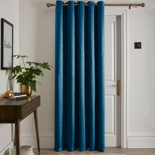 Fusion Strata Eyelet Single Panel Door Curtain Teal