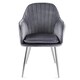 image 4 of MUSE Chair Upholstered in Velvet Fabric with Silver Legs - Grey Grey
