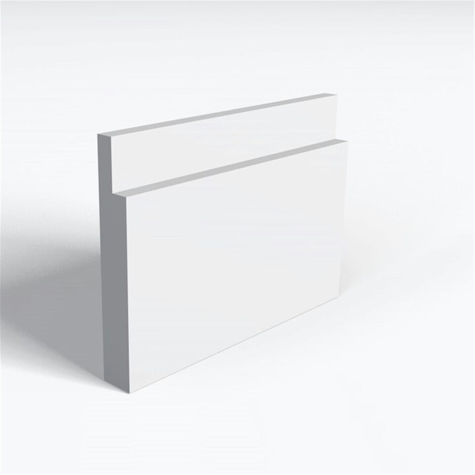 Pack of 15 (Total 15 Units) - Moisture Resistant MDF Primed 1 Step Skirting Board & Rebate - 25mm (T) x 169mm (H) x 3050mm (L)