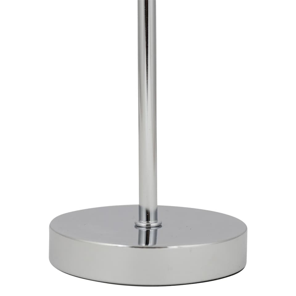 image 1 of Chrome Stick Table Lamp with Ochre Cut Out Shade | Chrome | Yellow | Medium | 1