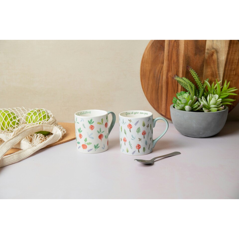 image 1 of Mikasa Mushroom Straight-Sided Porcelain Mug, 280ml | White