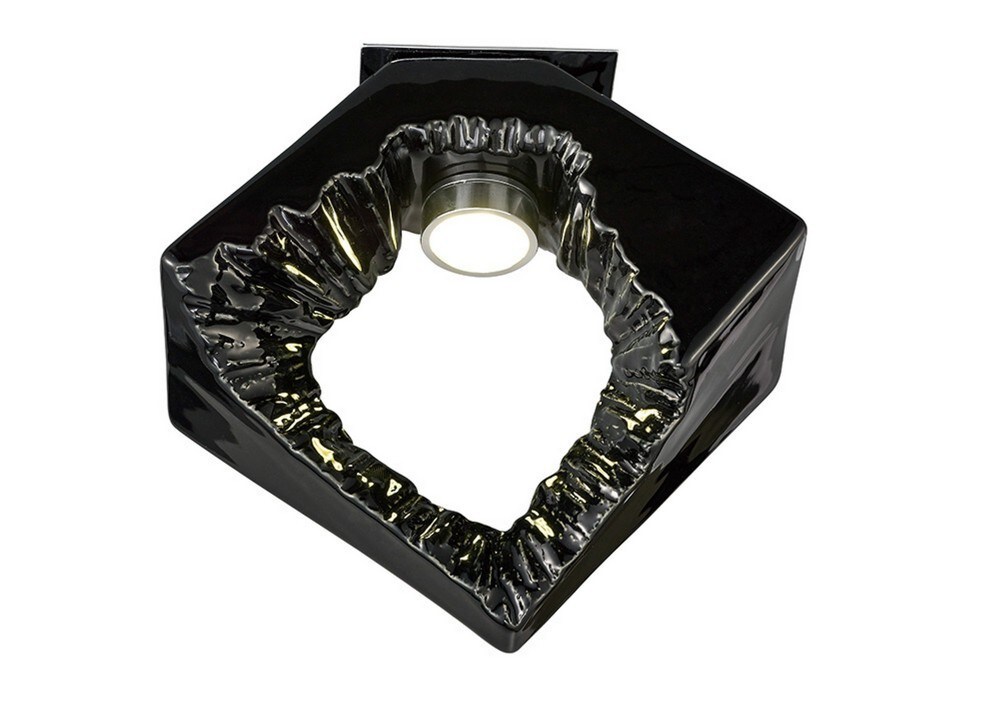 Netlighting Salvio Ceramic Ceiling Square Sculpture 1 x 3W LED Chrome Black