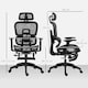 image 3 of HOMCOM Ergonomic Office Chair, Mesh High Back Computer Desk Chair with 3 Level Adjustable Back, Adjustable Lumbar Support, Swivel Recliner with 3D Armrest, Headrest, Footrest, Black | Black