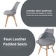 image 9 of Modern Dining Table with 4 Grey Plastic Chairs with faux leather padded seats