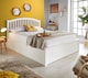 image 3 of 4ft6 Double White,curved,wood wooden ottoman gas lift up storage bed frame.