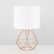 image 2 of ValueLights Angus Pair Copper Metal Basket Cage Table Lamps White Shades