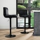 image 1 of OHS 2 x Faux Fur Ribbed Swivel Height Adjustable Counter Bar Stools Black